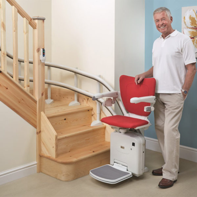 Curved stair lift