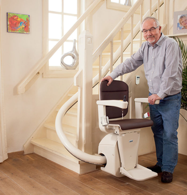 Curved stair lift